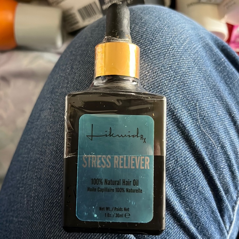 Likwid Rx Stress reliever 100% natural hair oil.